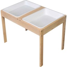 Galery Wood Montessori Doğal Ahşap Duyu Aktivite Kum ve Su Masası-Duyusal Oyun ve Gelişim Iç Mekan Aktivite Masa