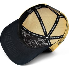 BlackBörk V1 Trucker Keep Pushing - 1 Kod Logolu Unisex Lacivert-Sarı Şapka