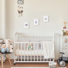 Ozzypix Sevimli Hayvanlar Temalı 3lü Tablo Seti, Bebek Odası Için Dekoratif Tablo Çerçeve Seti TBL03