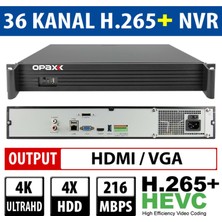 OPAX Opax-C04L036 36 Kanal 4K 4 Hdd H.265+ Akıllı Premium Nvr Kayıt Cihazı