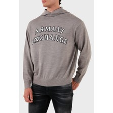 Armani Exchange Pamuk ve Yün Karışımlı Regular Fit Kapüşonlu Kazak Erkek Kazak 6DZM2Y ZM4NZ 17AC