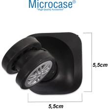 Microcase Universal Aşınmaya Dayanıklı Sessiz Büyük Boy Valiz Bavul Tekerleği 4 Adet AL4607 Siyah