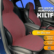 Mazda 323 Uyumlu Koltuk Kılıfı Minder Çizgili Siyah Kırmızı 2+1 Ön Arka Set