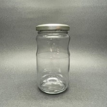 Ahs 10 Adet 370 ml Boğumlu Cam Kavanoz - Gümüş Kapaklı