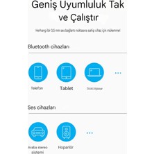 Vention Bluetooth 5.0 Hızlı Aux 3.5 mm Araç Kiti CE/FC/ROHS Lisanslı Yeni Nesil Hi-Fi Ses ve Navigasyon Destekli