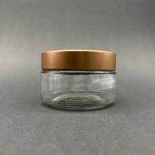 Ahs 10 Adet 230 ml Cam Kavanoz - Derin Bronz Lüks Metal Kapaklı