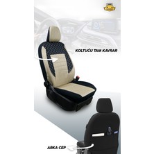 Modern Garaj Fiat Albea, Tipo, Linea, Palio, Egea, Tempra Uyumlu Ön Arka Tam Set Gofrajlı Oto Koltuk Kılıfı Seti