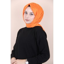 Quaj Orange Quaj Yakma Desen Jakarlı Pamuk Eşarp