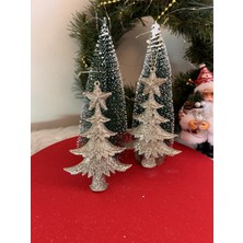 Yılbaşı süs 2 li gold ağaç süsü noel yeniyıl 15 cm çam ağacı süsü