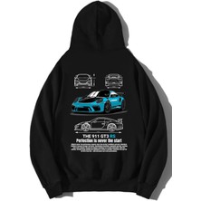 BRZ Collection Unisex Oversize Porsche The 911 Gt3 Rs Blue Hoodie