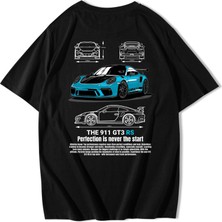 BRZ Collection Unisex Oversize Porsche The 911 Gt3 Rs Blue T-Shirt