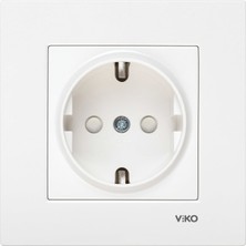 Viko Karre Beyaz Topraklı Priz Çocuk Korumalı Çerçeveli