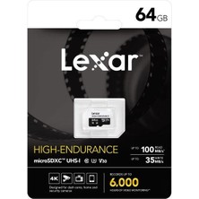 Lexar High Endurance 64GB Micro Sd 100MB V30 4K Hafıza Kartı