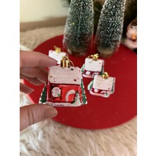 Yılbaşı 4 lü Ev Süs kırmızı yeniyıl noel süsü ağaç newyear christmas 4cm