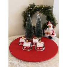 Yılbaşı 4 lü Ev Süs kırmızı yeniyıl noel süsü ağaç newyear christmas 4cm