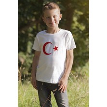 Kinderos Çocuk Türk Bayraklı Kısa Kollu Tişört Bisiklet Yaka