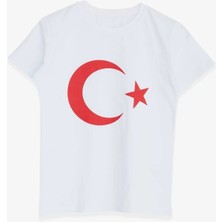 Kinderos Çocuk Türk Bayraklı Kısa Kollu Tişört Bisiklet Yaka