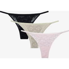 Penti 3lü Lace Dantel Çok Renkli Brazilian Külot