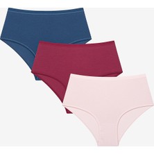 Penti 3lü Yüksek Bel Çok Renkli Slip Külot