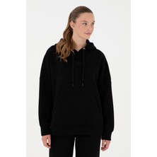 U.S. Polo Assn. Kadın Siyah Kapüşonlu Sweatshirt 50292370-VR046