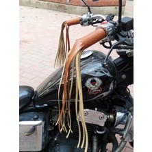 Mtndizlik Motosiklet  Deri Elcik,Püskül , Motorcycle Tassels Leather Frills Grip Covers Leather Grip, Motosiklet Deri Aksesuar, Chopper Cruiser Bobber