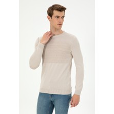 U.S. Polo Assn. Erkek Slim Fit Bisiklet Yaka Taş Kazak 50292876-VR049