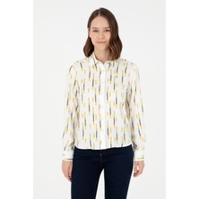 U.S. Polo Assn. Kadın Haki Gömlek Desenli 50291103-VR027