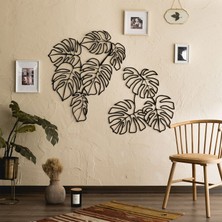 Monstera Metal Duvar Dekoru - Modern Tasarım | 2 Parça Set