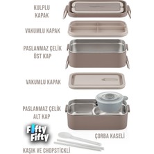 Vagonlife 2000 ml 2 Kat Paslanmaz Çelik Çorba Kaseli Bento Lunch Box Yeni Nesil Sefer Tası -FFLBOX01029