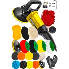 Proxtech  Premium 6 Kademeli Devirli  Sünger Setli Zımpara Pasta Cila  Büyük Polisaj Makinesi  Ful Takım