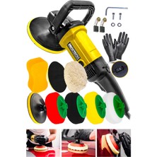 Proxtech  Premium 6 Kademeli Devirli  Sünger Setli Zımpara Pasta Cila  Büyük Polisaj Makinesi  Ful Takım