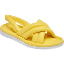 Tergan  Sarı Hakiki Deri Kadın Sandalet - K24Y1SN67414-J63