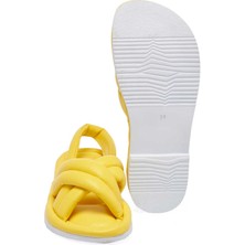 Tergan  Sarı Hakiki Deri Kadın Sandalet - K24Y1SN67414-J63