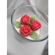 Love Candle Dekor Dekoratif gül mum kırmızı gül mum bardaklı çiçek mum kırmızı çiçek mum