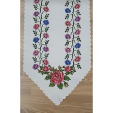 Güllü Kaneviçe Baskılı Ranner Örtüsü (40X140) cm