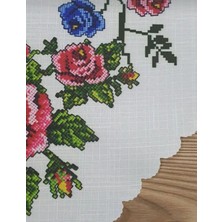 Güllü Kaneviçe Baskılı Ranner Örtüsü (40X140) cm