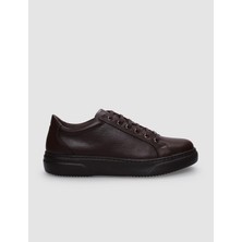 Cabani %100 Hakiki Deri Kahverengi Bağcıklı Erkek Sneaker