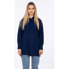 Basic Kapüşonlu Sweatshirt - Lacivert