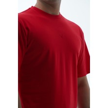 George Phoenix Pure Comfort - Kırmızı Rahat Kesim %100 Pamuklu Basic Erkek Tişörtü