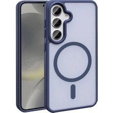 ZORE Galaxy S24 Plus Kılıf Magsafe Şarj Özellikli Mat Arka Yüzey Zore Sio Kapak-Lacivert