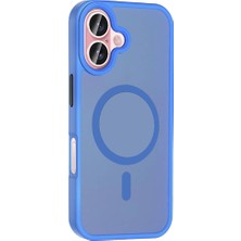 ZORE Apple iPhone 16 Kılıf Magsafe Şarj Özellikli Mat Arka Yüzey Zore Sio Kapak-Mavi