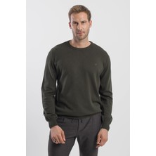 Jakamen Haki Slim Fit Bisiklet Yaka Triko Kazak