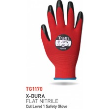 Traffi Gloves TG1170 X-Dura Flat Nitril Kesim Seviyesi 1 Güvenlik Eldiveni