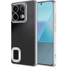 ZORE Xiaomi Redmi Note 13 Pro 5g Kılıf Kamera Korumalı Logo Gösteren Zore Omega Kapak-Gümüş