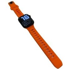 Mat Store Turuncu Spor Silikon Apple Watch Kordon 42-44-45-49 mm Uyumlu