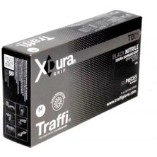 Traffi Gloves TD05 X-Dura Dokunmatik Ekran Uyumlu/ Gıda Onaylı Siyah Nitril Eldiven 50'li Kutu