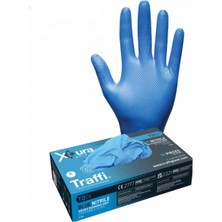 Traffi Gloves TD06 X-Dura Dokunmatik Ekran Uyumlu/gıda Onaylı Mavi Nitril Eldiven 50'li Kutu