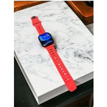 Mat Store Kırmızı Spor Silikon Apple Watch Kordon 42-44-45-49 mm Uyumlu