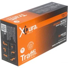 Traffi Gloves TD07 x-Dura Dokunmatik Ekran Uyumlu Turuncu Nitril Eldiven 50'li Kutu