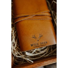 Wild Deer El Yapımı Deri Hatıra Günlük Şiir Anı Çizim Not Defteri Cep Boy Kordonlu Çizgisiz Ajanda Kişiselleştirilebilir